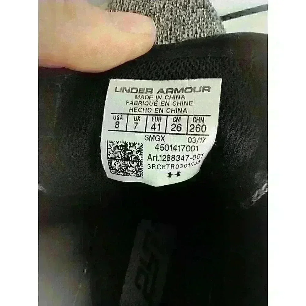 Under Armour Mens Charged 24 7‎ 1288347-001 Black Running Shoes Sneaker Size 8